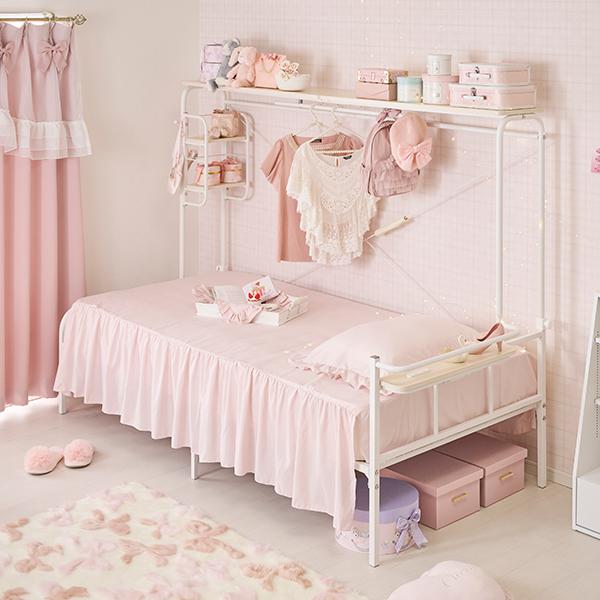 フリル布団カバー3点セット(シングル・ピンク)【ラッピング対応可能