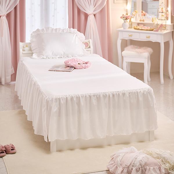 ミルフィーユリボン布団カバー3点セット(シングル・ホワイト