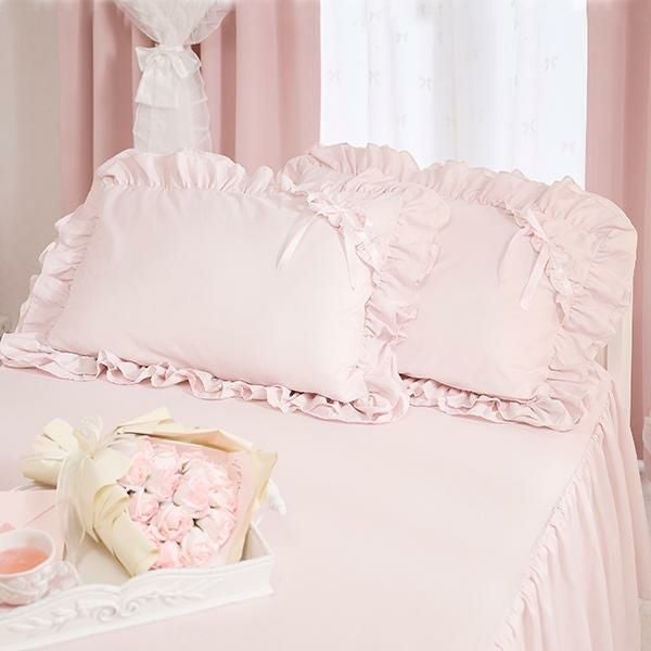 ミルフィーユリボン枕カバー(ピンク)【ラッピング対応可能】｜かわいい