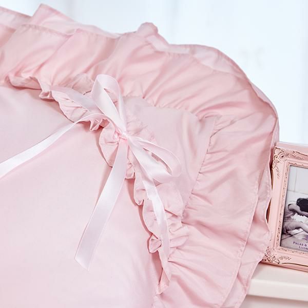 ミルフィーユリボン枕カバー(ピンク)【ラッピング対応可能】｜かわいい