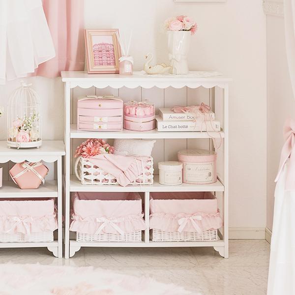 大型】フリルバスケットチェスト(2杯・ピンク)/fille(フィーユ