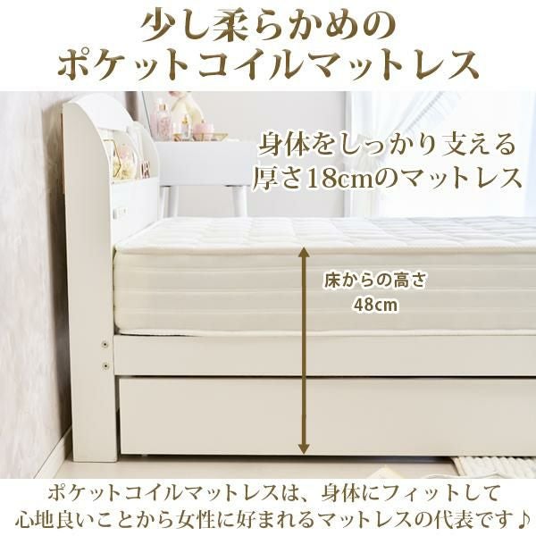 大型】たっぷり収納ベッド(シングル・ポケットコイルマットレス付