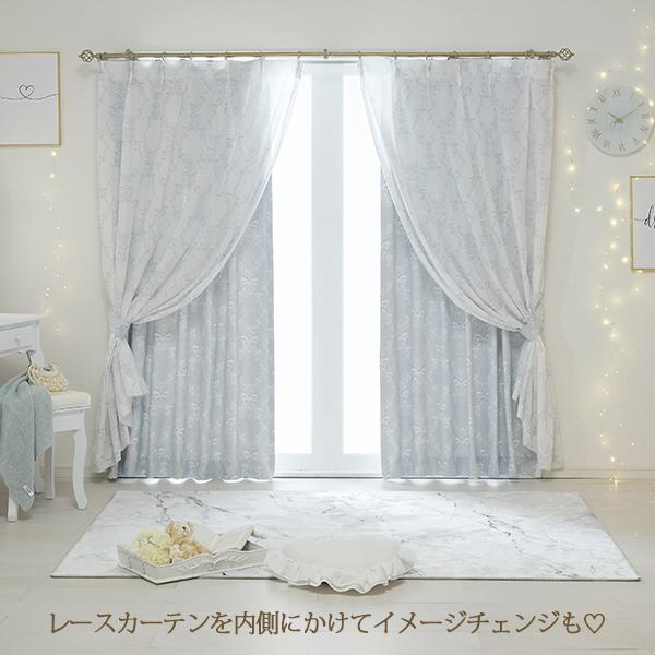 花柄カーテン 姫系リボン付き 花柄カーテン 姫系リボン付き 姫系 レースカーテン」の人気商品一覧 |