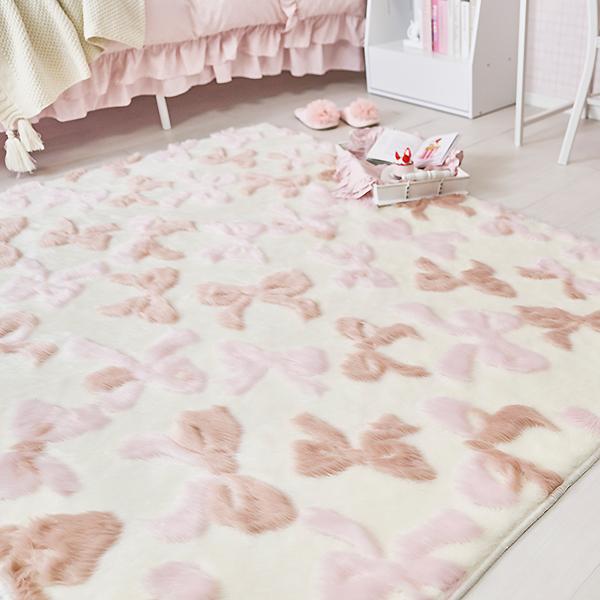 ポイント10倍♪～2/9 AM10:00まで】ふんわリボンラグ(長方形・130×180