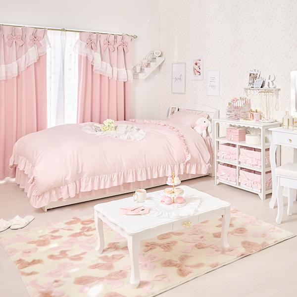 ふんわリボンラグ(長方形・130×180)｜かわいいお姫様インテリア家具