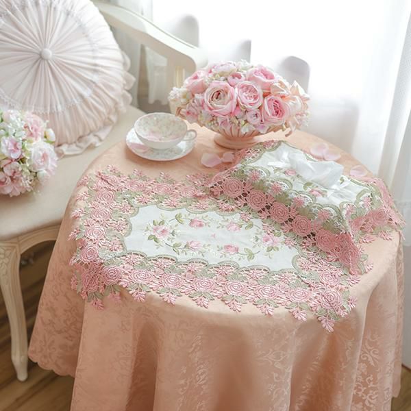 ピンクローズティッシュケースカバー【ラッピング対応可能】｜かわいい