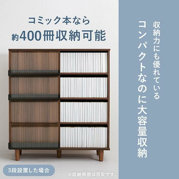 直送】たっぷり収納本棚(幅90cm・片面スライド扉)｜かわいいお姫様