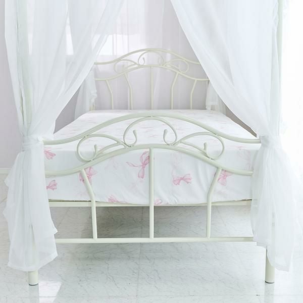 直送】天蓋付きプリンセスベッド (シングル・本体のみ)｜かわいい