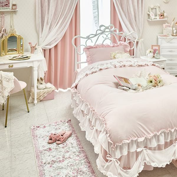 フリルフラワーレースレイヤード1級遮光カーテン(幅100×丈190・200cm