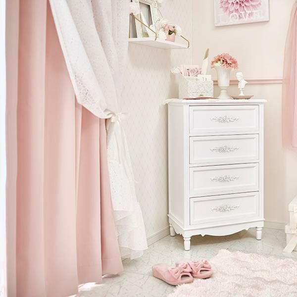 フリルフラワーレースレイヤード1級遮光カーテン(幅100×丈190・200cm