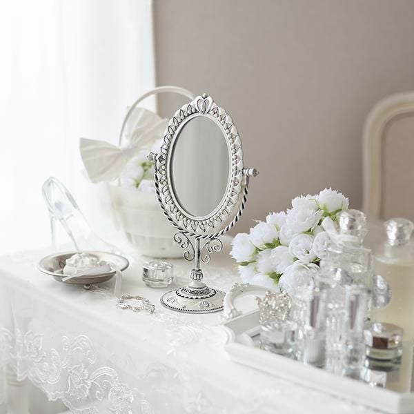 オーバルスタンドミラー(ハート)｜かわいいお姫様インテリア家具・雑貨