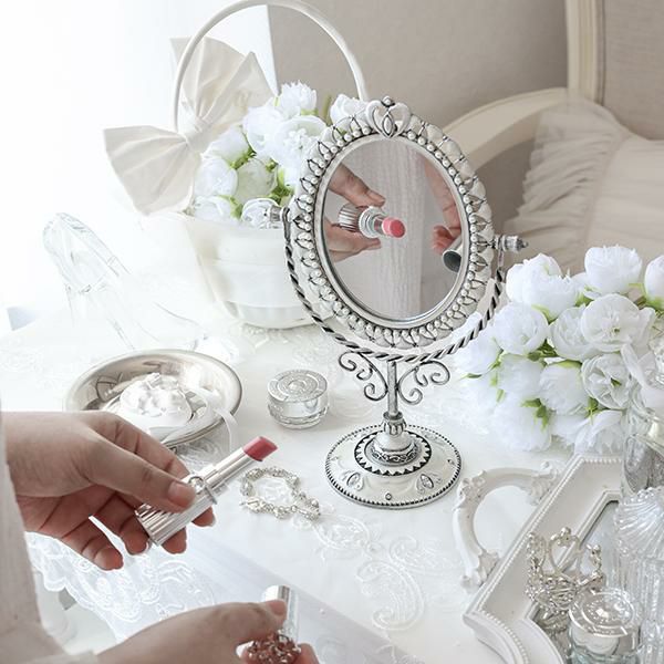 オーバルスタンドミラー(ハート)｜かわいいお姫様インテリア家具・雑貨