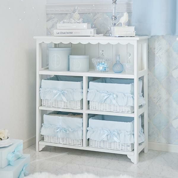 大型】フリルバスケットチェスト(4杯・ホワイト)/fille(フィーユ