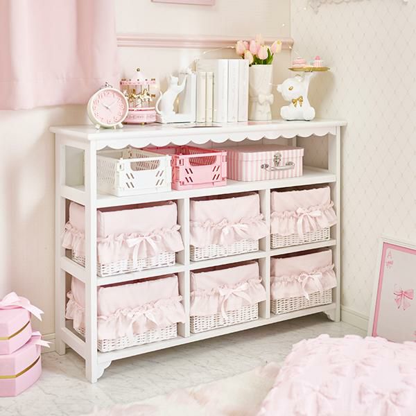 直送】フリルオープンチェスト(3杯)｜かわいいお姫様インテリア家具