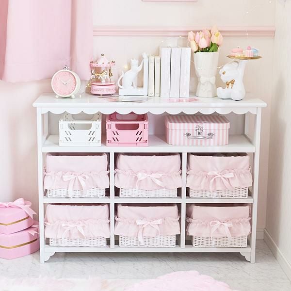 大型】フリルバスケットチェスト(6杯・ピンク)/fille(フィーユ