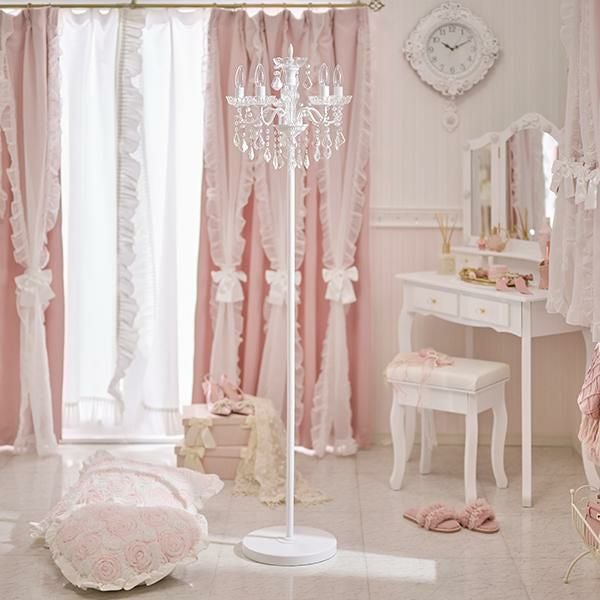 シャンデリアフロアライト(5灯)｜かわいいお姫様インテリア家具・雑貨