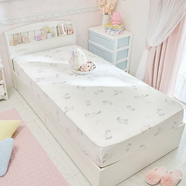 キャットリボン布団カバー4点セット(ダブル)【ラッピング対応可能