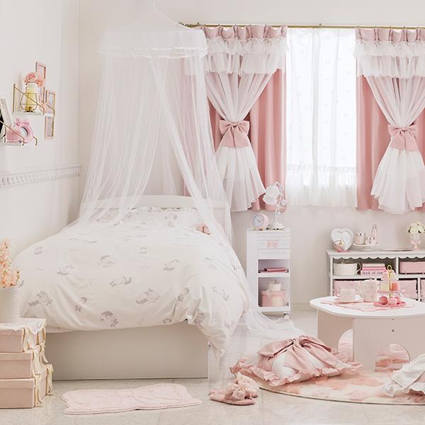 新品★薔薇水玉リボンロマンチック！綿100%シングルカバーセット枕カバー２枚付 GWキャンペーン ポイント10倍♪ ～5/11 AM10:00まで】キャットリボン
