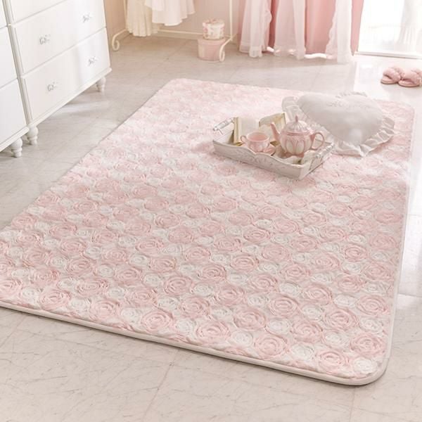 期間限定特別価格 ～3/31 AM10:00まで】シフォンローズラグ(長方形130