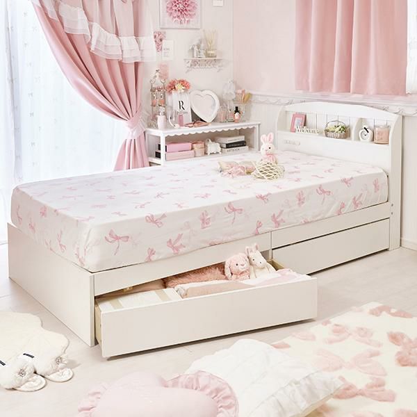 ロマンティックプリンセス セミダブルベッド ポイント10倍♪～2/9 AM10:00まで】【大型】たっぷり収納ベッド