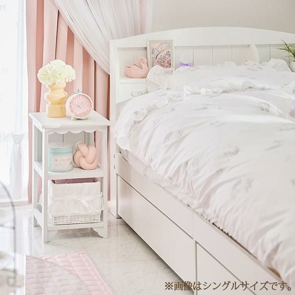 大型】たっぷり収納ベッド(セミダブル・本体のみ)｜かわいいお姫様