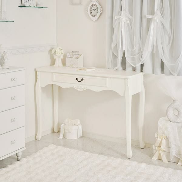 直送】デスク(幅120cm)/ブラン｜かわいいお姫様インテリア家具・雑貨の