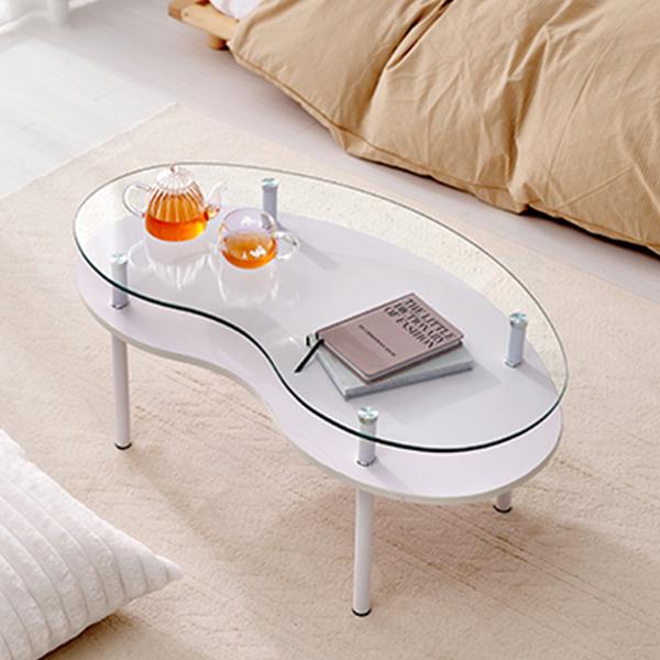 ガラステーブル ウェーブ ローテーブル 直送】棚付きガラステーブル(ウェーブ・幅90cm)｜かわいいお姫様